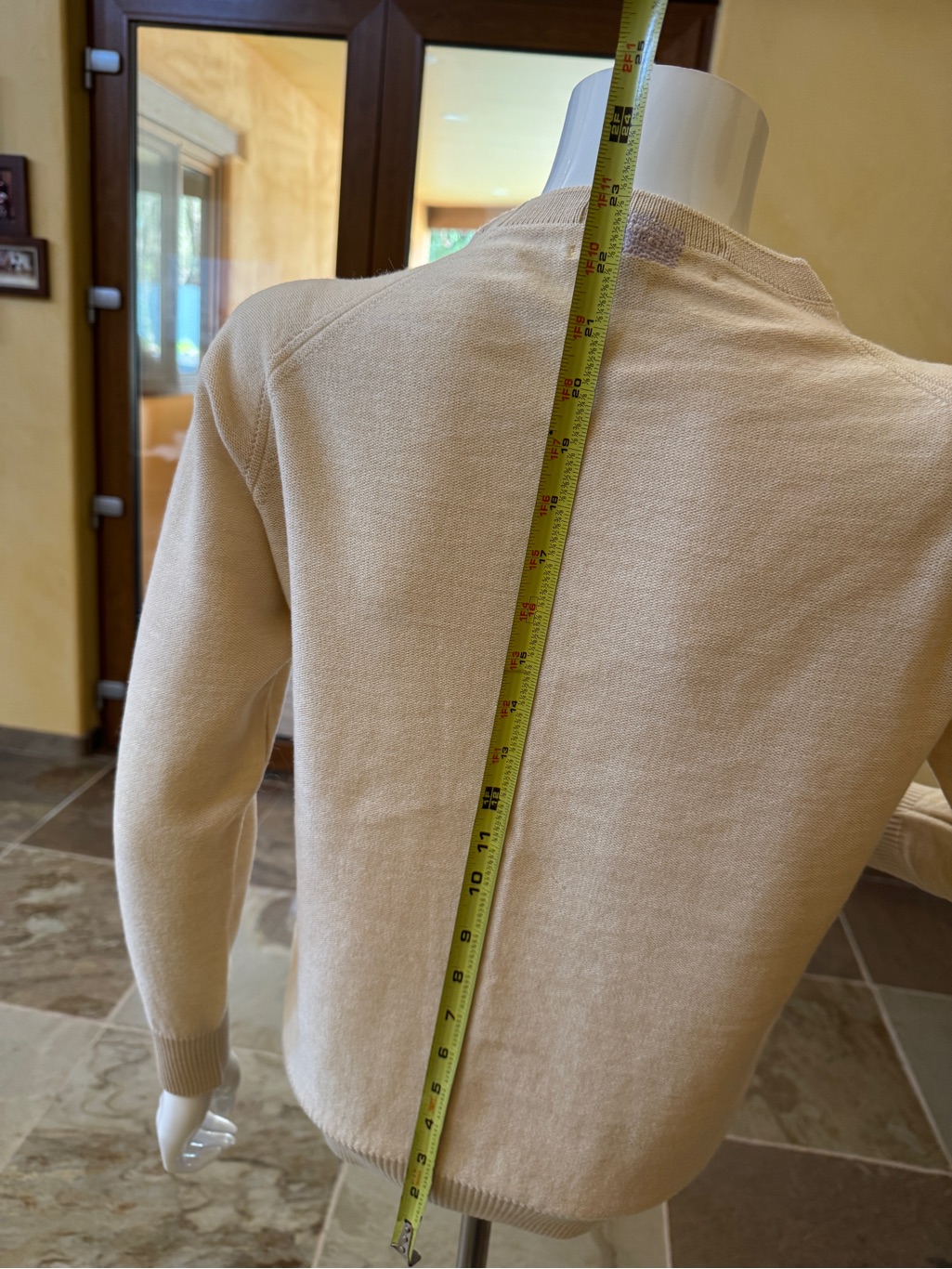 Merino Wool Classic Crewneck Sweater In Light Beige — image 6 of 8
